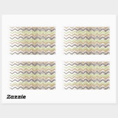 Sticker Rectangulaire Melon Brandy Scribble ZigZag Motif (Feuille)