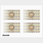 Sticker Rectangulaire Melon Brandy Scribble ZigZag Motif (Feuille)