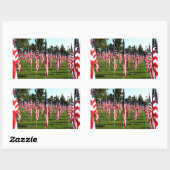 Sticker Rectangulaire Mémorial des Drapeaux Américains des États-Unis (Feuille)
