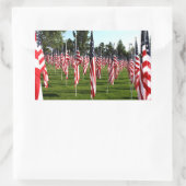 Sticker Rectangulaire Mémorial des Drapeaux Américains des États-Unis (Sac)