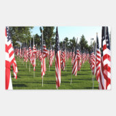Sticker Rectangulaire Mémorial des Drapeaux Américains des États-Unis (Devant)