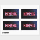 Sticker Rectangulaire MEMPHIS - Le logo musical (Feuille)