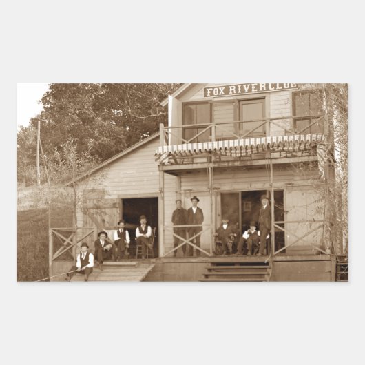 Sticker Rectangulaire Men Club Fox River Club 1880 Fishing Elgin (Devant)