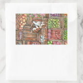 Sticker Rectangulaire Meow au marché (Sac)