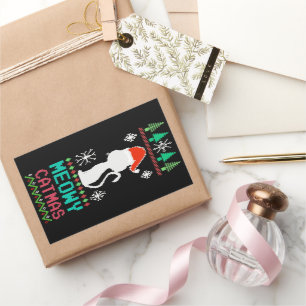 Sticker Rectangulaire Meowo Catmas Noël Père Noël Chat laide Sweater