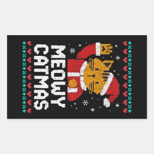 Sticker Rectangulaire Meowy Catmas (Devant)