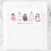 Sticker Rectangulaire Meowy Christmas Cats (Sac)