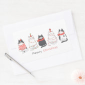 Sticker Rectangulaire Meowy Christmas Cats (Enveloppe)