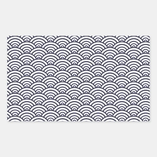 Sticker Rectangulaire Mer de Seigaiha (Devant)