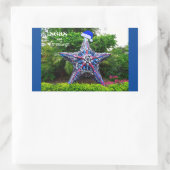 Sticker Rectangulaire Mer et salutations de Sunny Florida Noël (Sac)