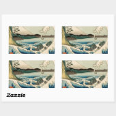 Sticker Rectangulaire Mer japonaise de Satta Hiroshige Art (Feuille)
