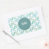 Sticker Rectangulaire Mer vert géométrique (Enveloppe)