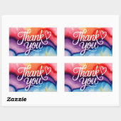 Sticker Rectangulaire Merci (Feuille)