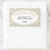 Sticker Rectangulaire Merci - 60e Motif numérique Or et blanc (Sac)
