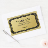 Sticker Rectangulaire Merci - 70e Motif numérique Or et noir (Enveloppe)