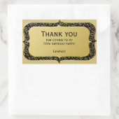 Sticker Rectangulaire Merci - 70e Motif numérique Or et noir (Sac)