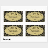 Sticker Rectangulaire Merci - 90e Motif numérique Or et noir (Feuille)