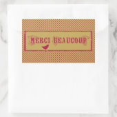 Sticker Rectangulaire Merci Beaucoup Distressed Bird Art (Sac)