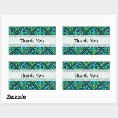 Sticker Rectangulaire Merci Celtic Knot - Diamant bleu vert (Feuille)