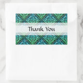 Sticker Rectangulaire Merci Celtic Knot - Diamant bleu vert (Sac)