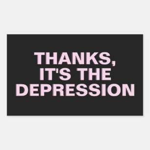 Sticker Rectangulaire Merci C'est le Slogan Sarcastique rose de la dépre