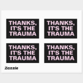 Sticker Rectangulaire Merci C'est le slogan sarcastique rose Trauma (Feuille)