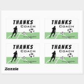 Sticker Rectangulaire Merci Coach Soccer Player Merci (Feuille)