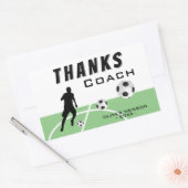 Sticker Rectangulaire Merci Coach Soccer Player Merci (Enveloppe)