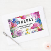 Sticker Rectangulaire Merci 🌻 💗 collection Meadow Blooms 🌹 (Enveloppe)