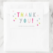 Sticker Rectangulaire Merci coloré pour enfants (Sac)