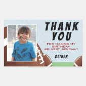 Sticker Rectangulaire Merci d'anniversaire du football américain (Devant)