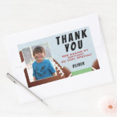 Sticker Rectangulaire Merci d'anniversaire du football américain (Enveloppe)
