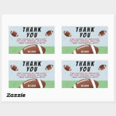 Sticker Rectangulaire Merci d'anniversaire du football américain (Feuille)