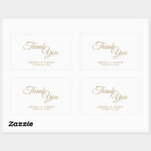 Sticker Rectangulaire Merci de calligraphie or simple (Feuille)