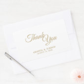 Sticker Rectangulaire Merci de calligraphie or simple (Enveloppe)