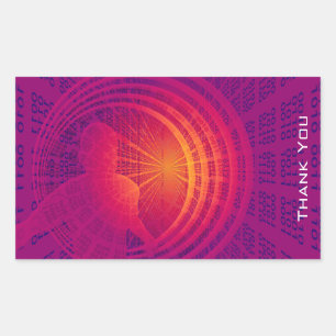 Sticker Rectangulaire Merci de conception abstraite de code binaire Hi-T
