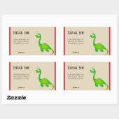 Sticker Rectangulaire Merci de dinosaure préhistorique (Feuille)