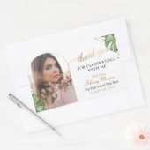 Sticker Rectangulaire Merci de graduation de l'Arc d'or tropical (Enveloppe)