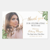 Sticker Rectangulaire Merci de graduation de l'Arc d'or tropical (Devant)