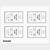 Sticker Rectangulaire Merci de logo personnalisable de marque (Feuille)