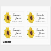 Sticker Rectangulaire Merci de Mariage de tournesol russe moderne (Feuille)