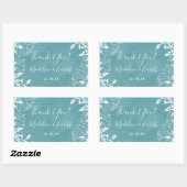 Sticker Rectangulaire Merci de Mariage Floral Arrière - plan modifiable (Feuille)