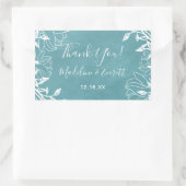 Sticker Rectangulaire Merci de Mariage Floral Arrière - plan modifiable (Sac)