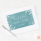 Sticker Rectangulaire Merci de Mariage Floral Arrière - plan modifiable (Enveloppe)