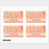 Sticker Rectangulaire Merci de modèle Zèbre orange et blanc (Feuille)