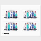 Sticker Rectangulaire Merci de première ligne (Feuille)