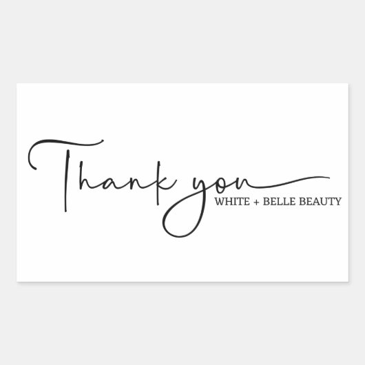 Sticker Rectangulaire Merci de script manuscrit moderne (Devant)