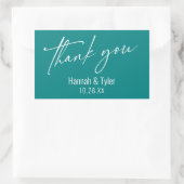 Sticker Rectangulaire Merci d'écriture manuscrite contemporain simple Tu (Sac)