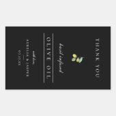 Sticker Rectangulaire Merci d'huile d'olive contaminé moderne noir Étiqu (Devant)