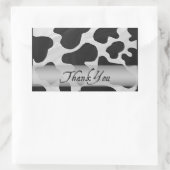 Sticker Rectangulaire Merci d'impression de vache noire et blanche (Sac)